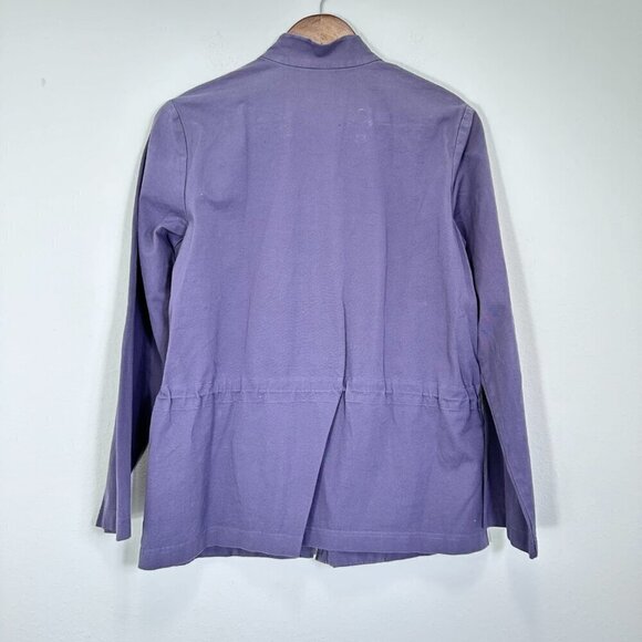 Eileen Fisher Lavender Mock Neck Cotton Blend Lightweight Jacket Size S - Picture 2 of 6